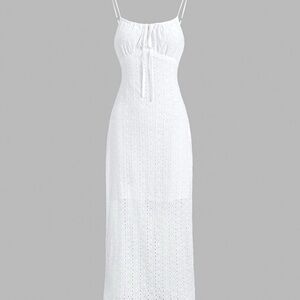 Commense White Eyelet Maxi Dress